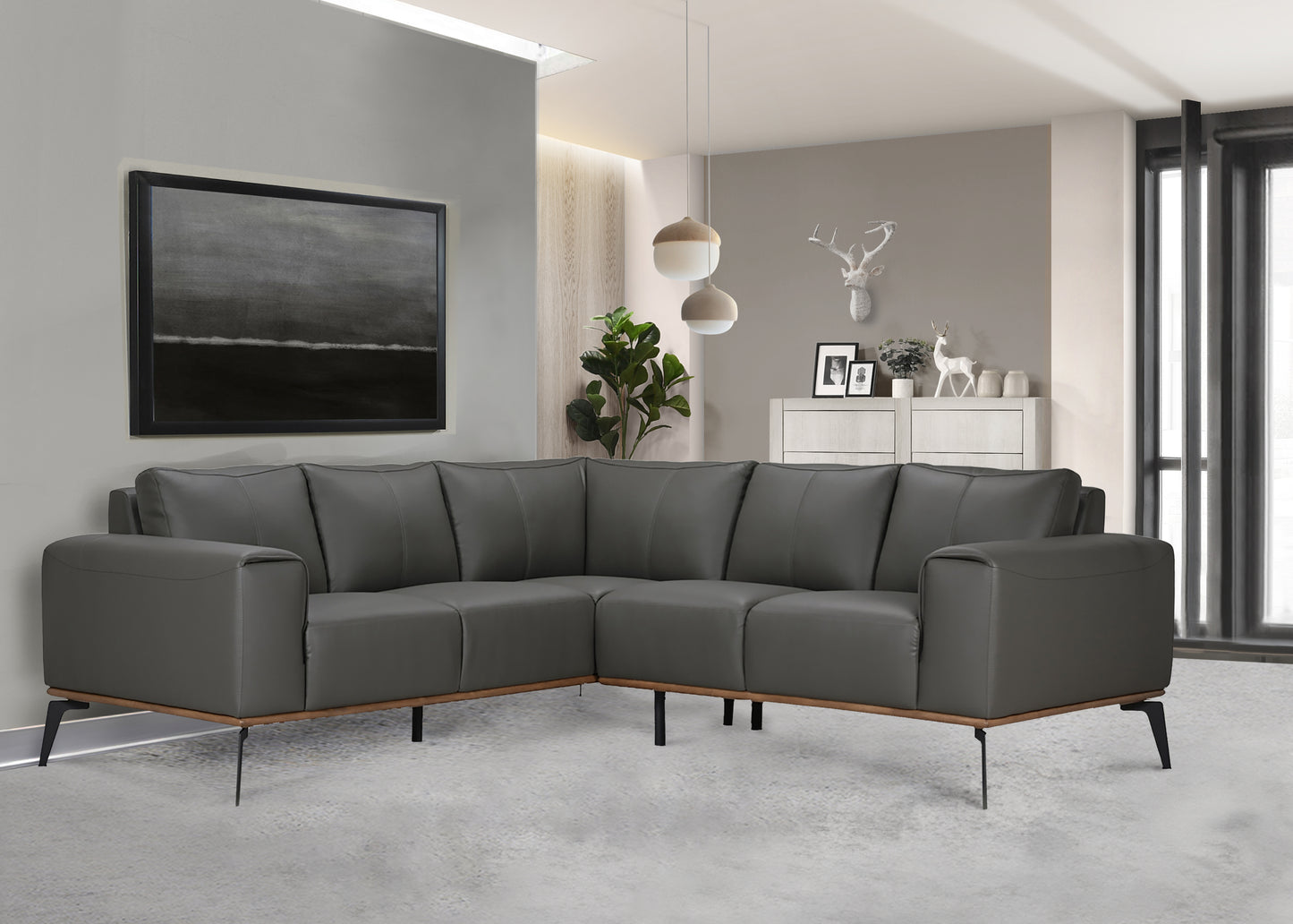 PIETRO GRAY SECTIONAL 2PC