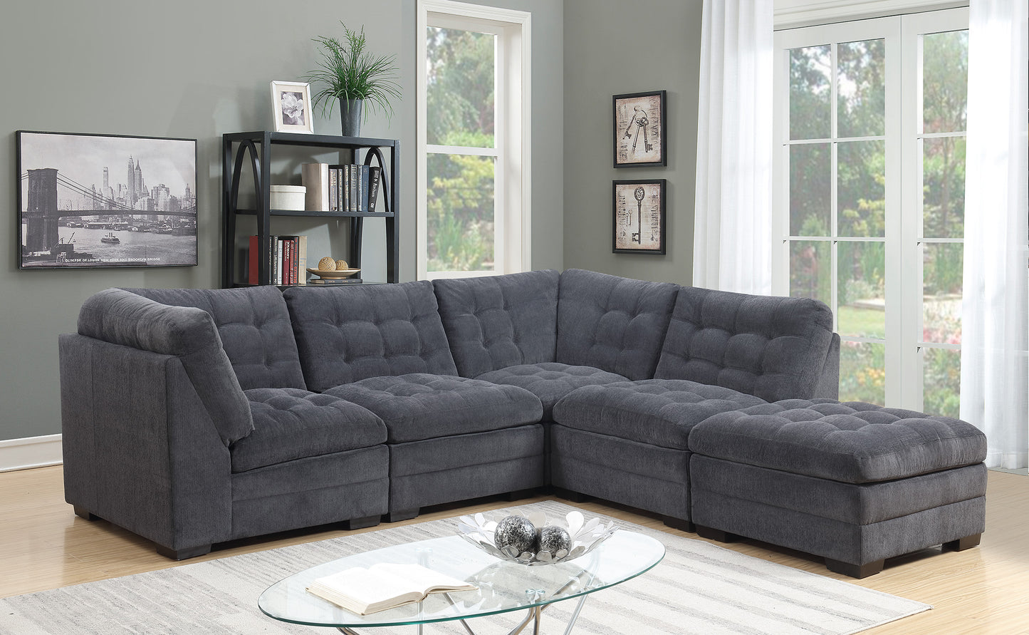 BELMONT CHARCOAL OTTOMAN