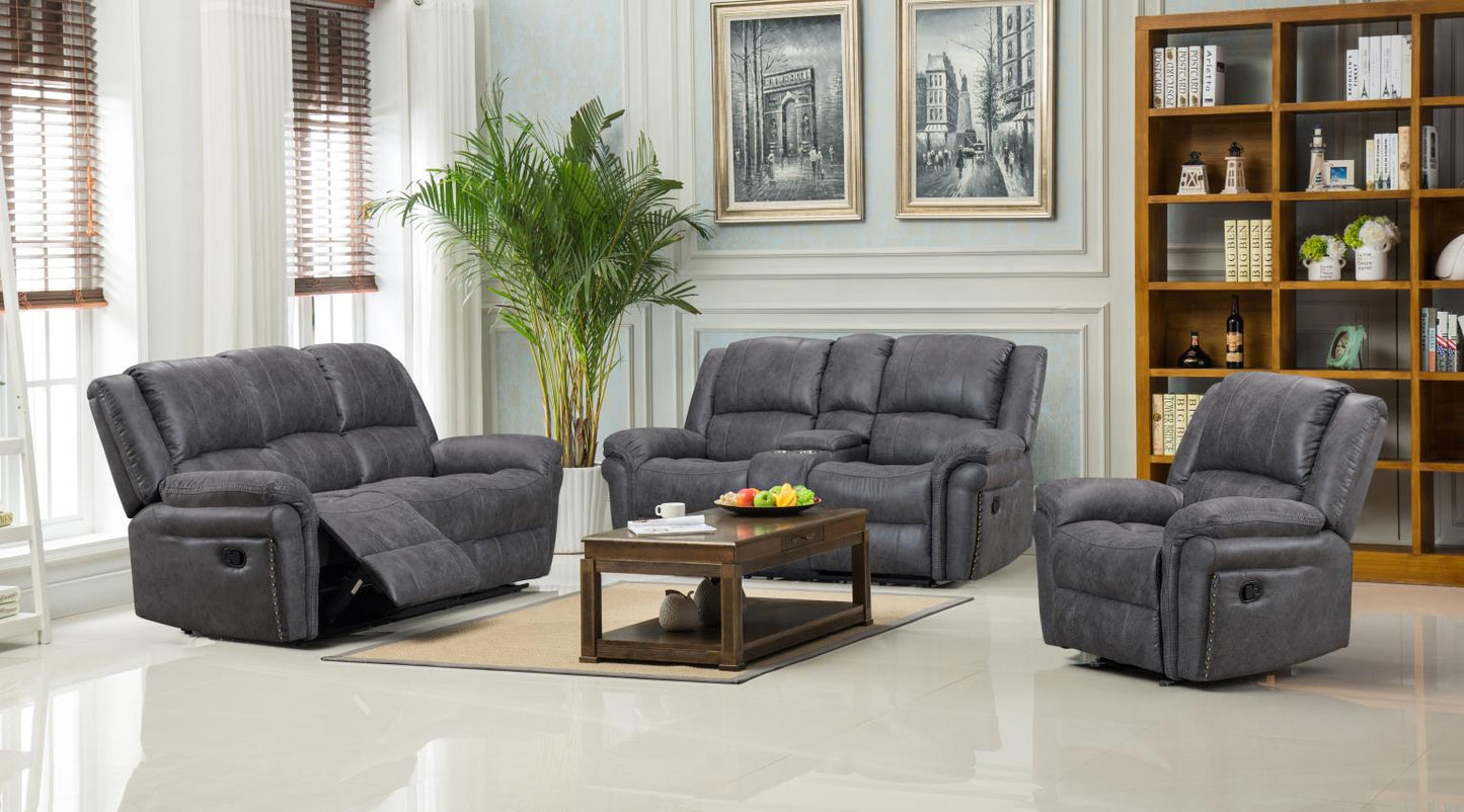 ST JOHN GRAY RECLINING SOFA