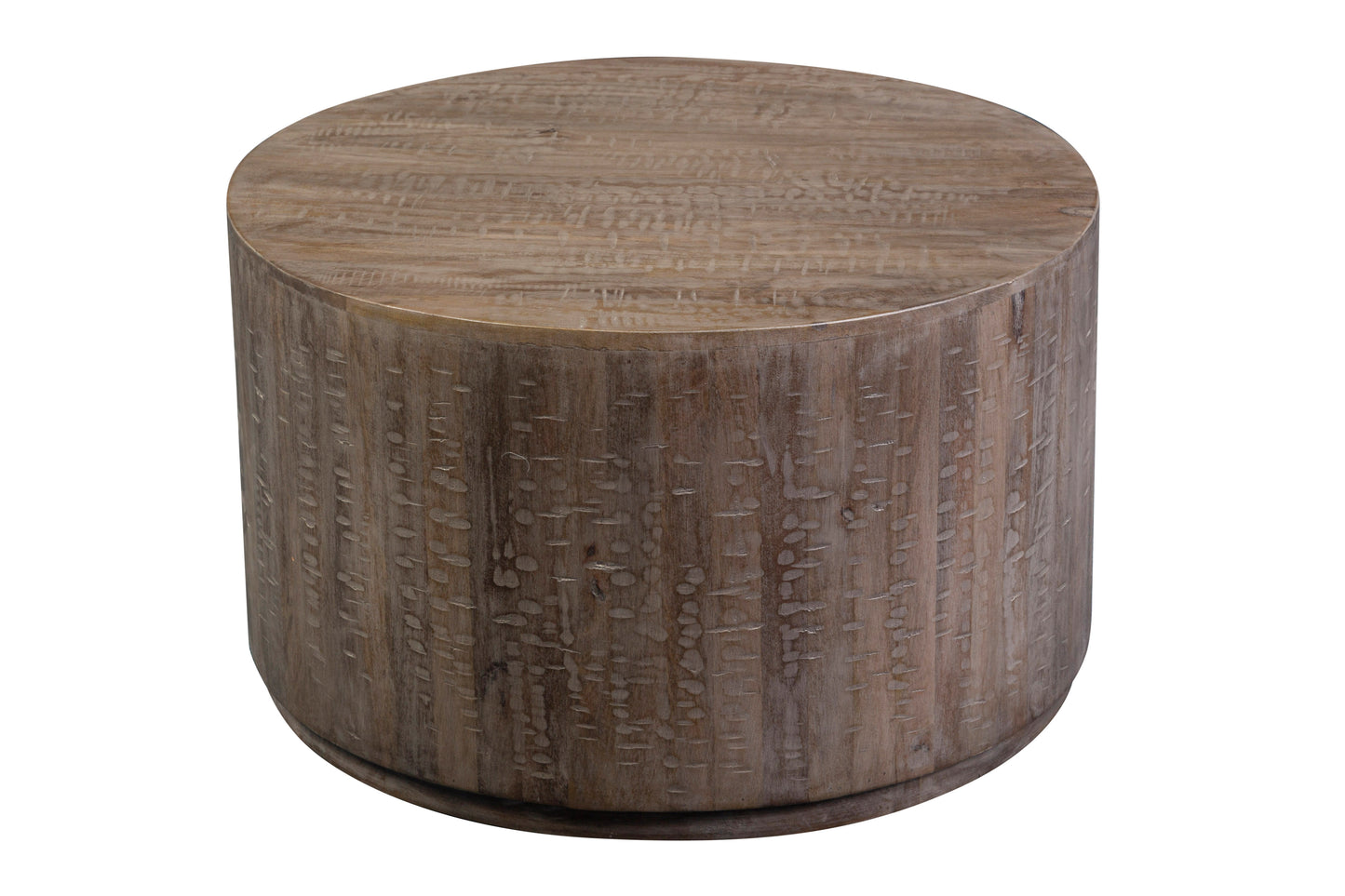 ROUND DRUM GRAY COFFEE TABLE