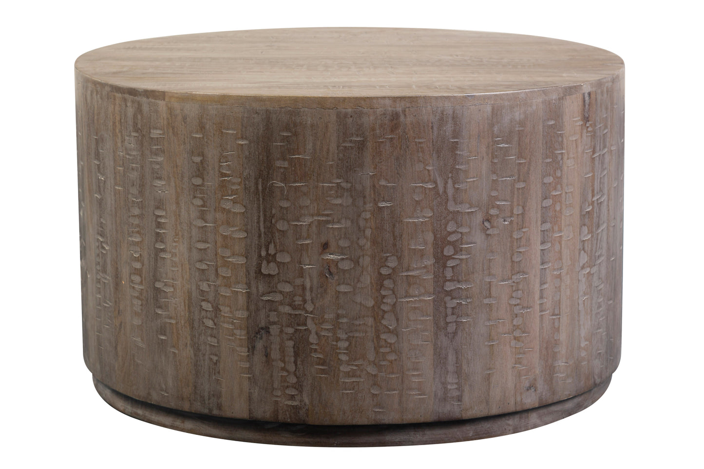 ROUND DRUM GRAY COFFEE TABLE