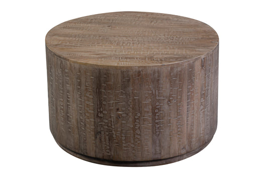 ROUND DRUM GRAY COFFEE TABLE
