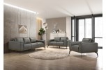 Pietro Gray Leather Sofa, Loveseat & Chair, L2110