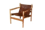 Genoa Real Brown Leather Sling Accent Chair by Porter Designs