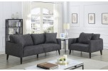 Asher Gray Velvet Linen Style Microfiber Sofa & Chair by Porter Designs