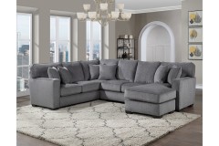 Augusta Charcoal 2pc Sectional, U1743