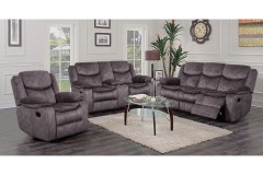 Logan Gray Reclining Sofa, Console Loveseat & Chair, M6629 - LIMITED SUPPLY